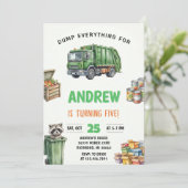 Pesonal Kids Garbage Truck Birthday Bash 招待状 (スタンド正面)