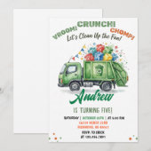 Pesonal Modern Dump Trucks Birthday for kids 招待状 (正面/裏面)