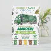 Pesonal Modern Trash Bash Boys Birthday party 招待状 (スタンド正面)