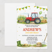 Pesonal Tractor Birthday Ranch Party 招待状 (正面/裏面)