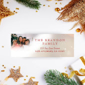 Pesonalized Photo Holiday Holly Return Address ラベル