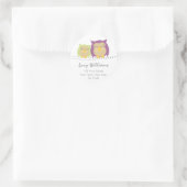 Pessonized Owl Addressスタンプ ラウンドシール (バッグ)