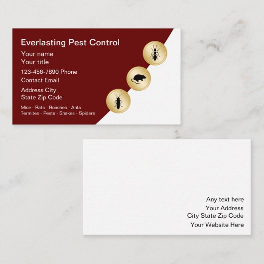 Pest 最高の Control Exterminator名刺 名刺 (正面/裏面)