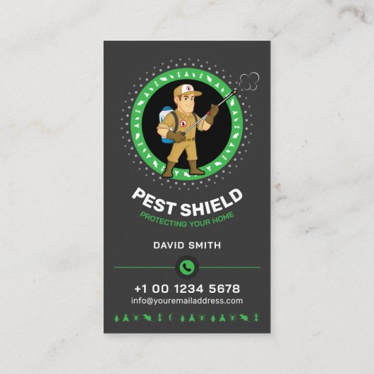 Pest control Service, Exterminator, Fumigation Bus 名刺 (裏面)