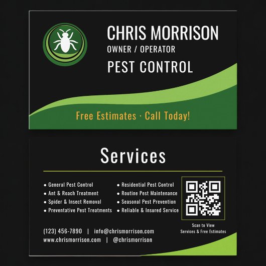 Pest Control Service QR Code 名刺