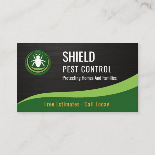 Pest Control Service QR Code Metallic 名刺 (正面)