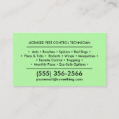 Pest Control Services - Exterminator 名刺 (裏面)