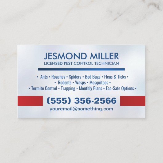 Pest Control Services - Exterminator 名刺 (裏面)