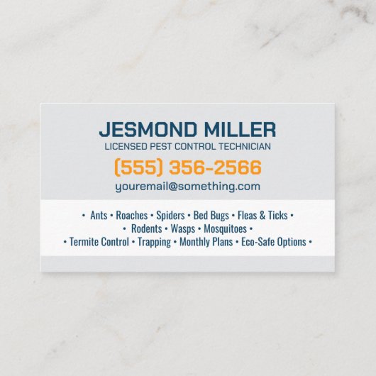 Pest Control Services - Exterminator 名刺 (裏面)