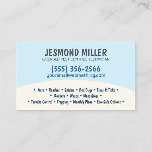 Pest Control Services - Exterminator 名刺 (裏面)