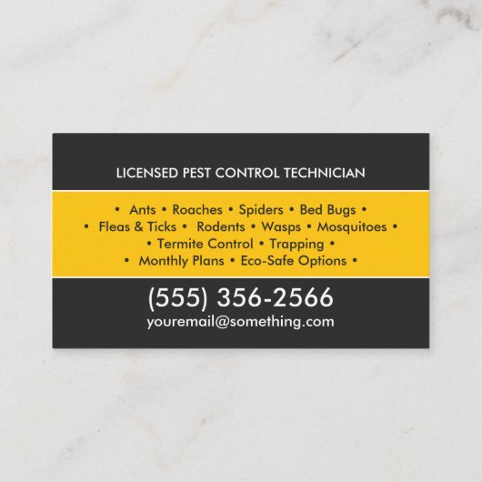 Pest Control Services - Exterminator 名刺 (裏面)
