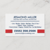 Pest Control Services - Exterminator 名刺 (裏面)