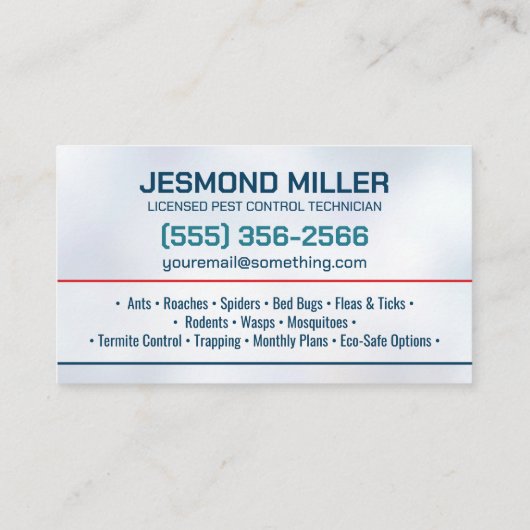 Pest Control Services - Exterminator 名刺 (裏面)