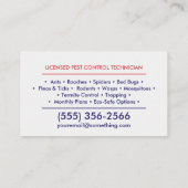Pest Control Services - Exterminator 名刺 (裏面)