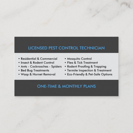 Pest Control Services - Exterminator 名刺 (裏面)