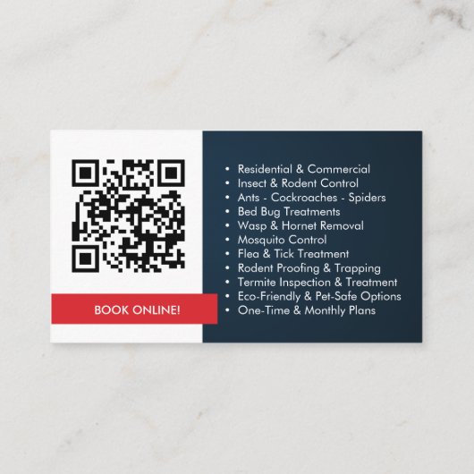 Pest Control Services - Exterminator Business Card 名刺 (裏面)