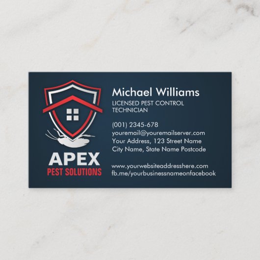 Pest Control Services - Exterminator Business Card 名刺 (正面)