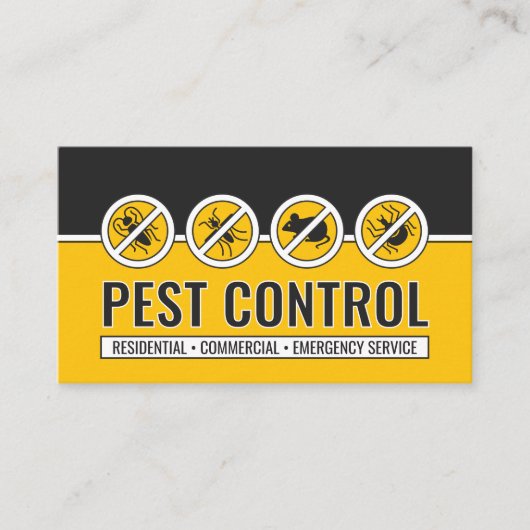Pest Control Services - Exterminator Business Card 名刺 (正面)