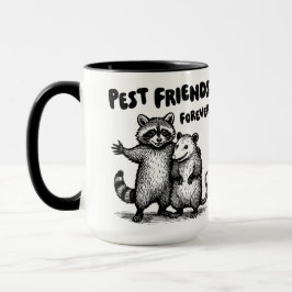 Pest Friends Forever Black Print マグカップ