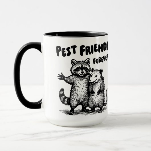Pest Friends Forever Black Print マグカップ (左)