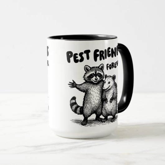 Pest Friends Forever Black Print マグカップ (正面右)