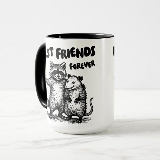 Pest Friends Forever Black Print マグカップ (正面左)