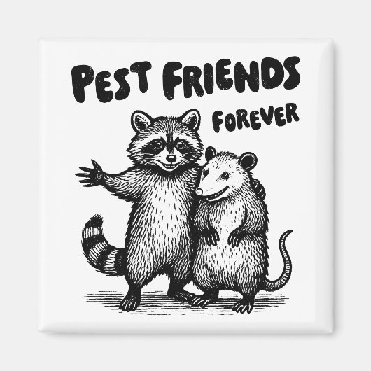 Pest Friends Forever Black Print マグネット (正面)