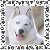 PETカスタマイズフォトドッグの足跡をハートフレーム シール (正面)