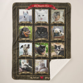 Petキープサク、ヴィンテージ12写真/月 – 大 シェルパブランケット