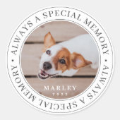 Petメモリアルいつも特別記念写真モダン ラウンドシール (正面)