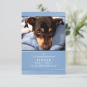 Petメモリアルカード3.5インチx 5インチ – ライトブルー写真 案内状 (スタンド正面)