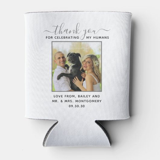 Petモダンの写パーソナライズされた真の結婚脚本 缶クーラー (正面)