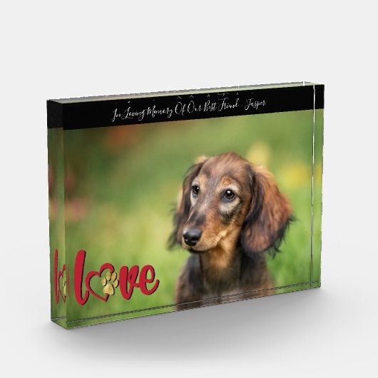 PET悔やみや弔慰ハートPAW印刷メモリ記憶領域 フォトブロック (左)