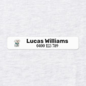 Pet1a名パーソナライズされた&電話番号アイロン ラベル (デザイン1)