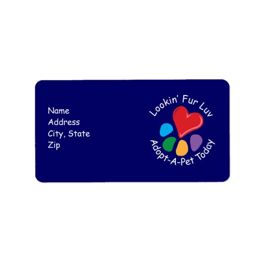 Pet Adoption_ハート-Paw_LookinファーLove ラベル (正面)