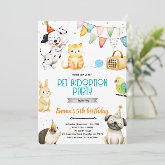 Pet Adoption Party Invitation 招待状 (スタンド正面)