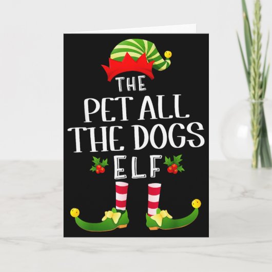 Pet All The Dogs Christmas Elf Matching Pajama X-m カード (正面)