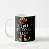 Pet All The Dogs Christmas Elf Matching Pajama X-m コーヒーマグカップ (左)