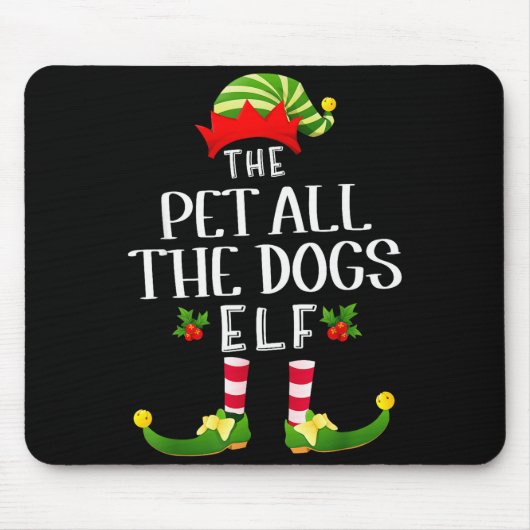 Pet All The Dogs Christmas Elf Matching Pajama X-m マウスパッド (正面)
