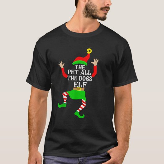 Pet All The Dogs Elf Matching Family Group Christm Tシャツ (正面)
