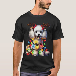 Pet Animal Lovers Xmas Poodle Dog Reindeer Christm Tシャツ
