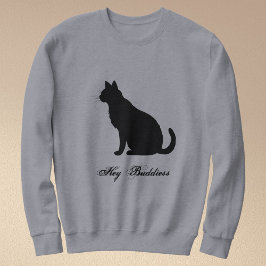 Pet Black Cat Lovers Funny Quote Customized Grey スウェットシャツ