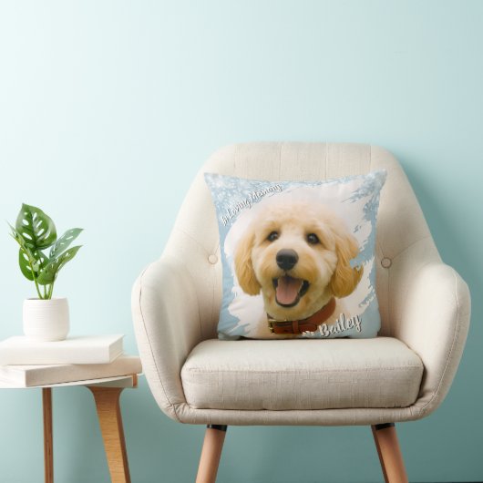 Pet Brush Stroke Custom Photo Memorial Keepsake クッション (椅子)