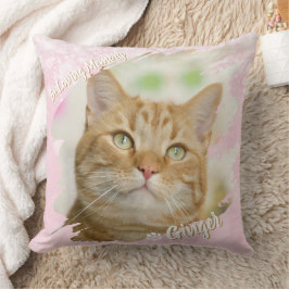 Pet Brush Stroke Custom Photo Memorial Keepsake クッション