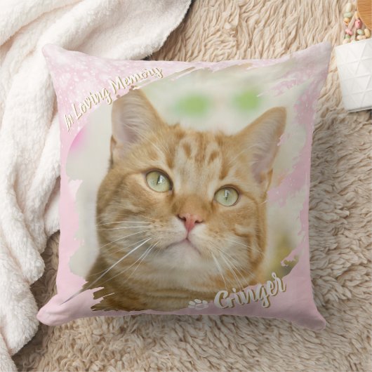 Pet Brush Stroke Custom Photo Memorial Keepsake クッション (ブランケット)