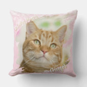 Pet Brush Stroke Custom Photo Memorial Keepsake クッション (正面)