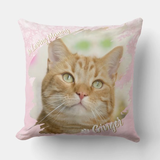 Pet Brush Stroke Custom Photo Memorial Keepsake クッション (正面)