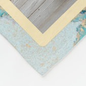 Pet bunny photo collage - green ink Fleecedecke フリースブランケット (角)