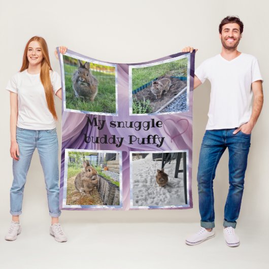 Pet bunny photo snuggle Fleecedecke フリースブランケット (インサイチュ)