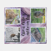 Pet bunny photo snuggle Fleecedecke フリースブランケット (正面(横))